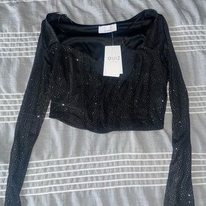 Brand new Diamond Mesh long sleeve top size Small